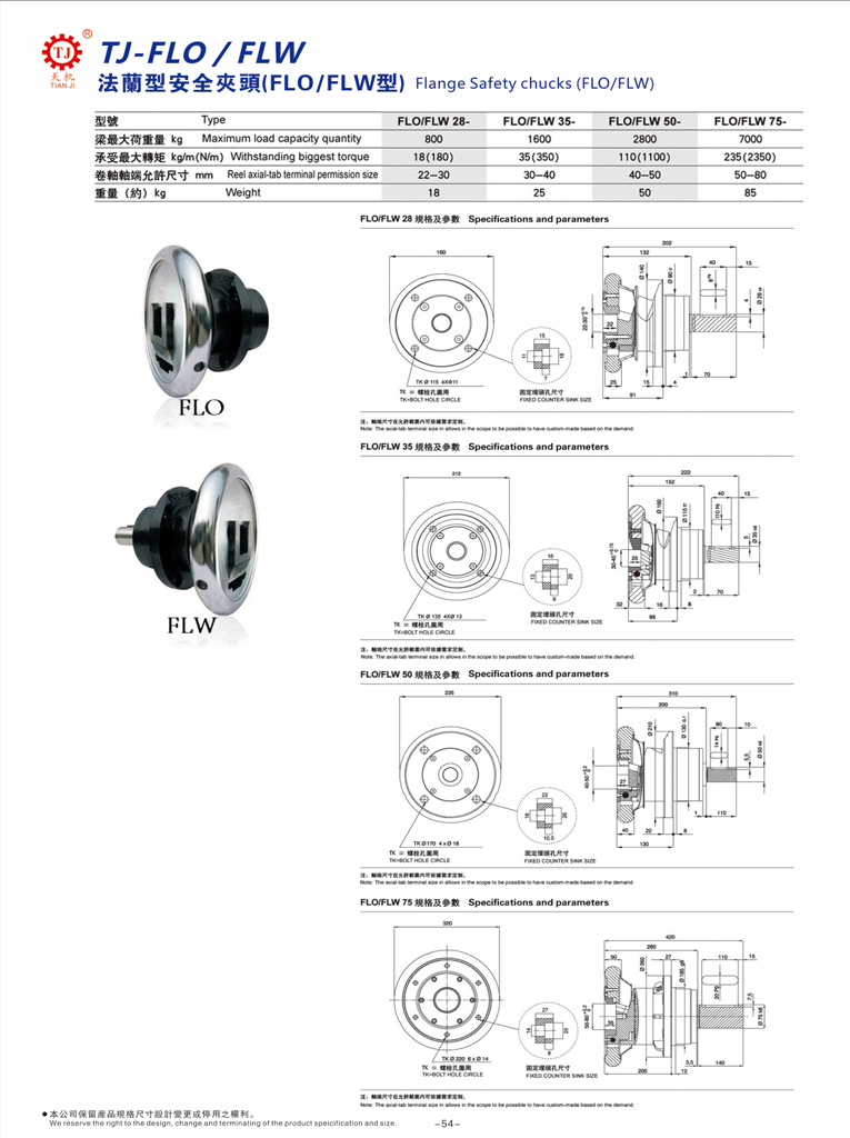 法蘭型安全夾頭 法蘭型安全夾頭